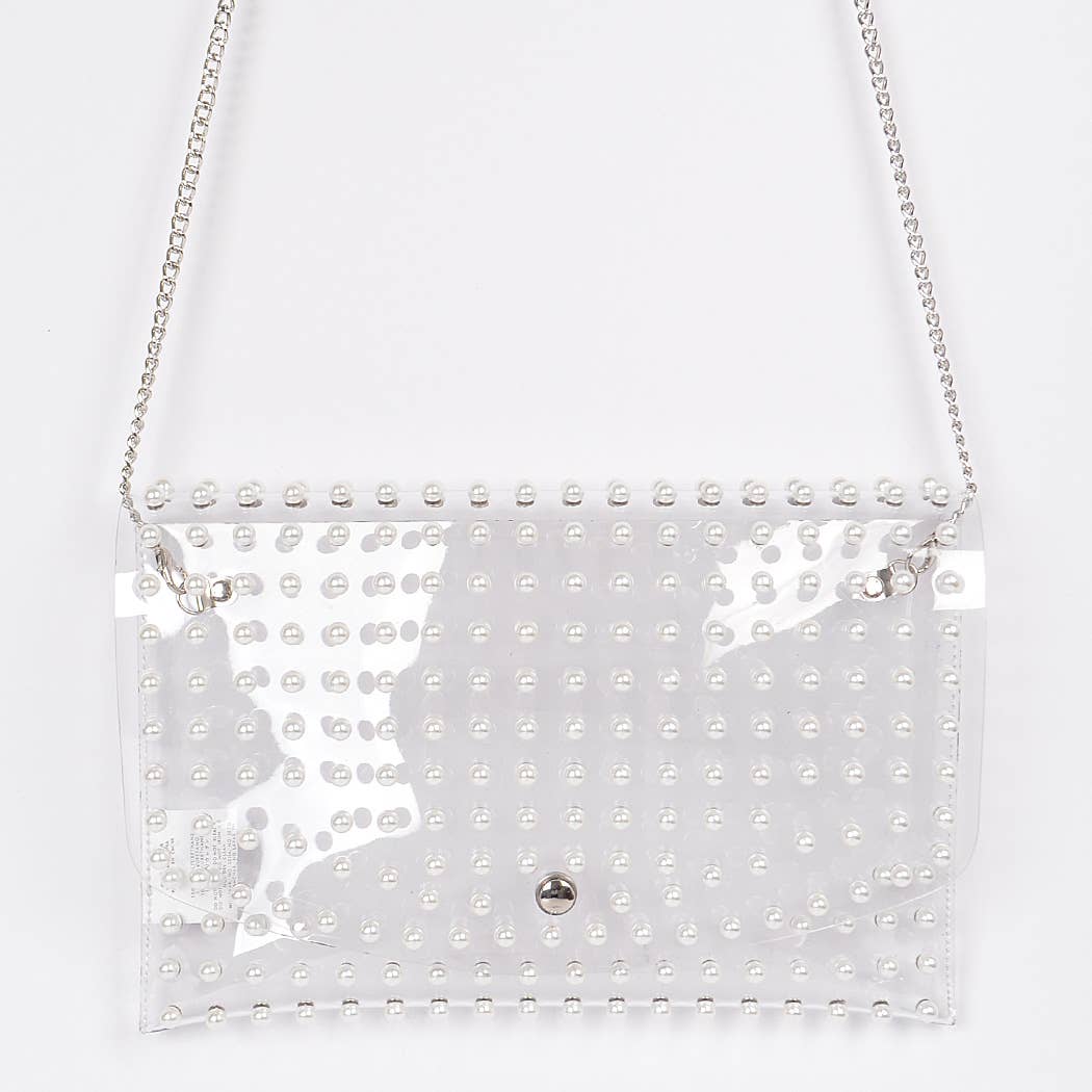 PEARL STUDDED CLUTCH