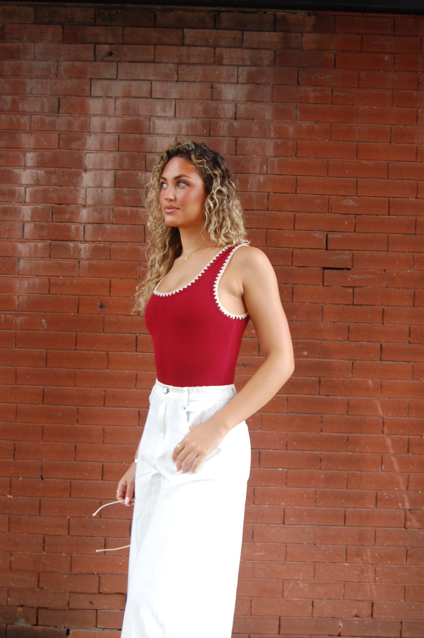 Embroidered Tank Bodysuit