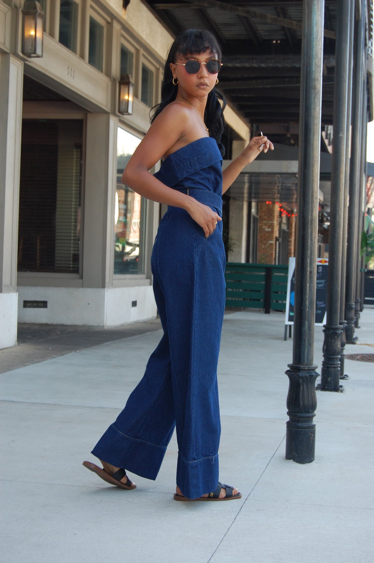 Tube Denim Jumpsuit