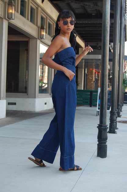 Tube Denim Jumpsuit