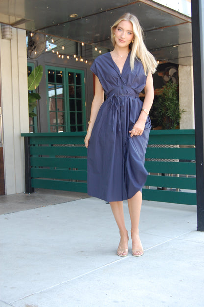 Pleated Midi Dress