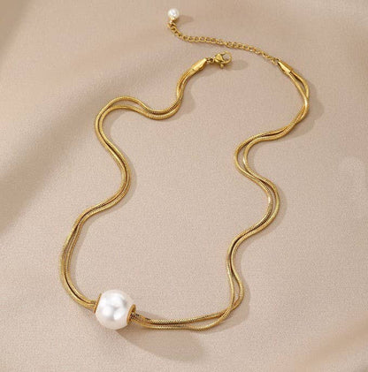 Non Tarnish Pearl Pendant Necklace