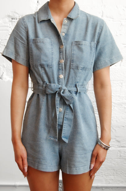 Snap Denim Romper