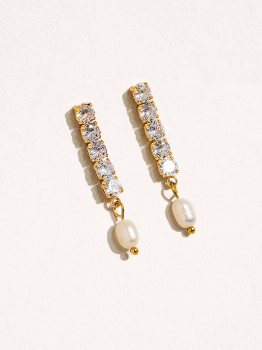 Non-Tarnish CZ Pearl Drop Earring