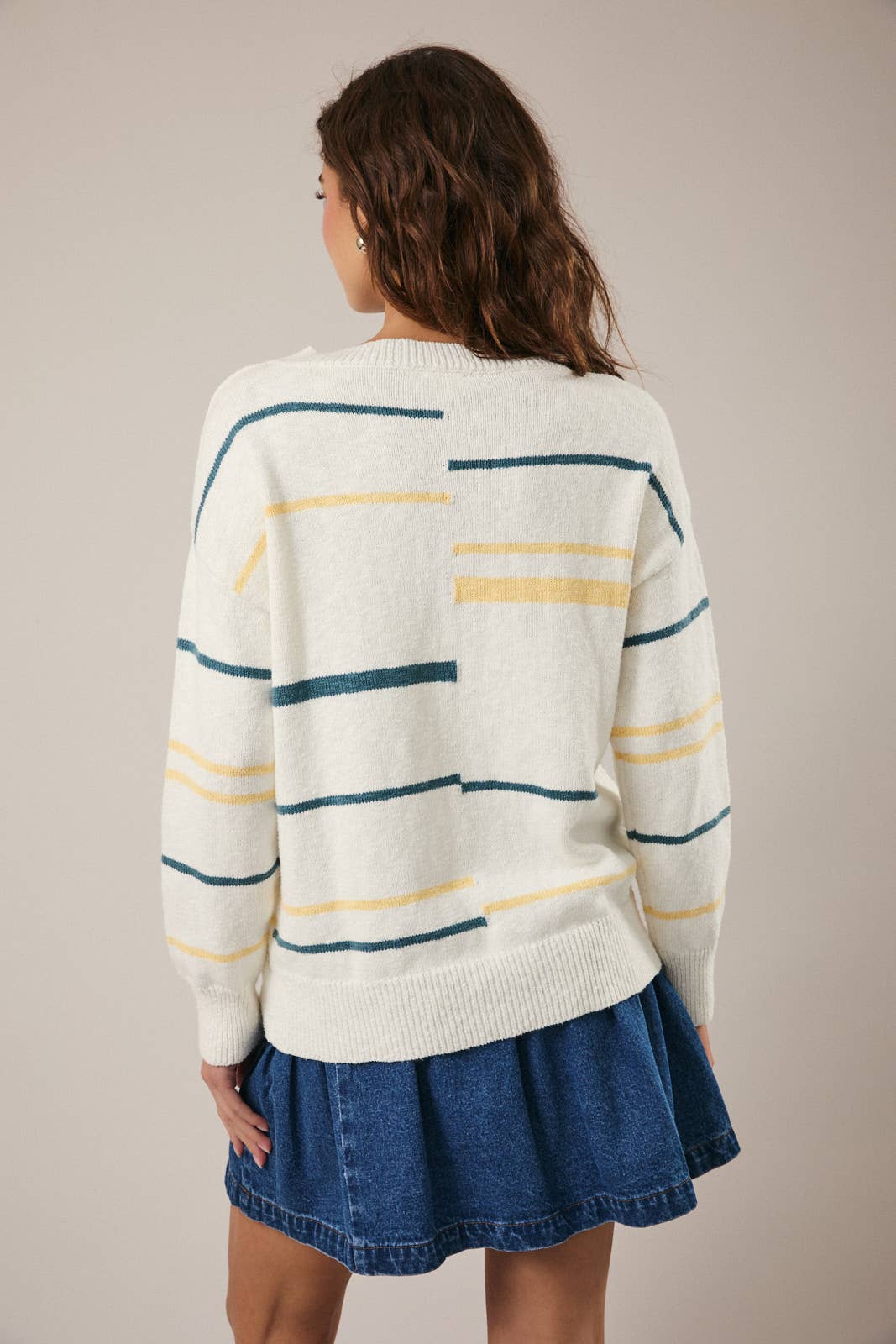 V-Neck Abstract Sweater