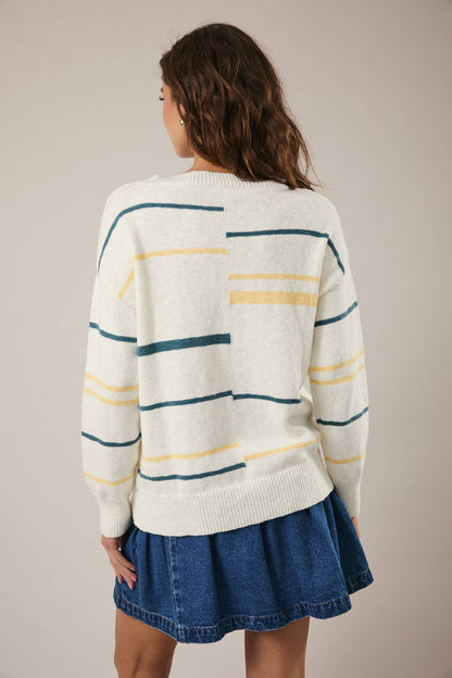 V-Neck Abstract Sweater