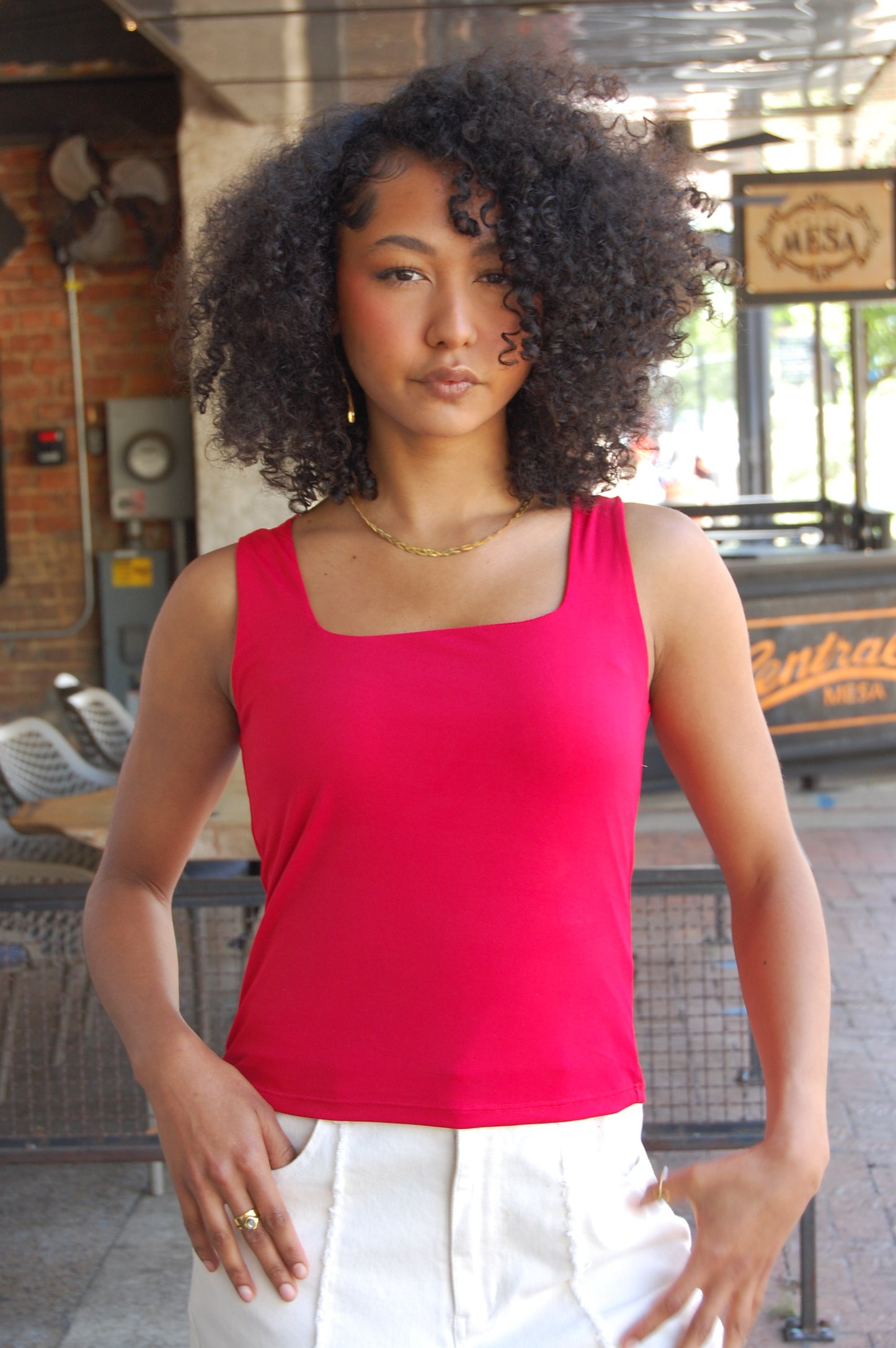 Square Neck Knit Top