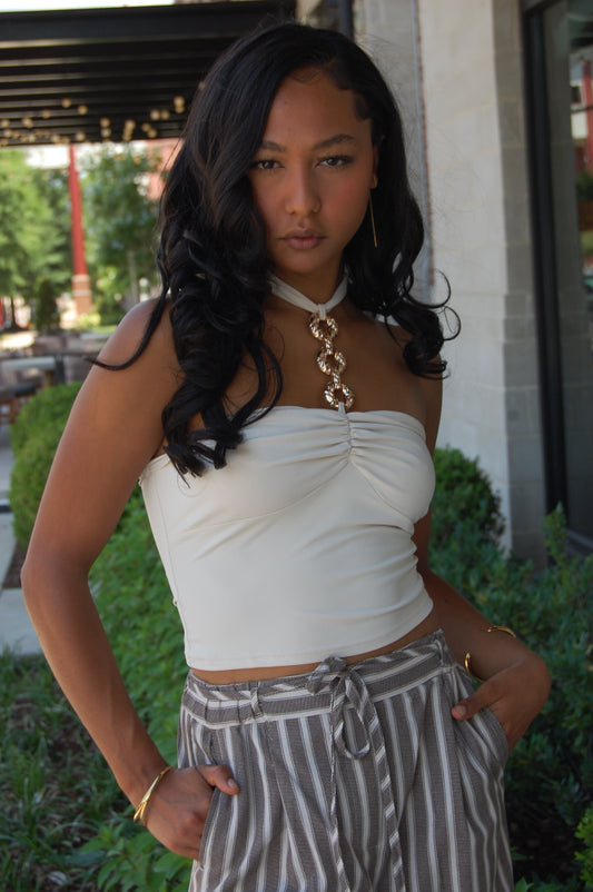 Gold Chain Halter Top