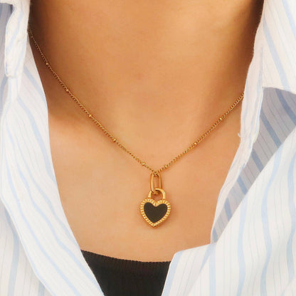 Kylie Non-Tarnish Double-Sided Heart Necklace