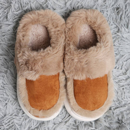 Faux Suede Fuzzy Slippers