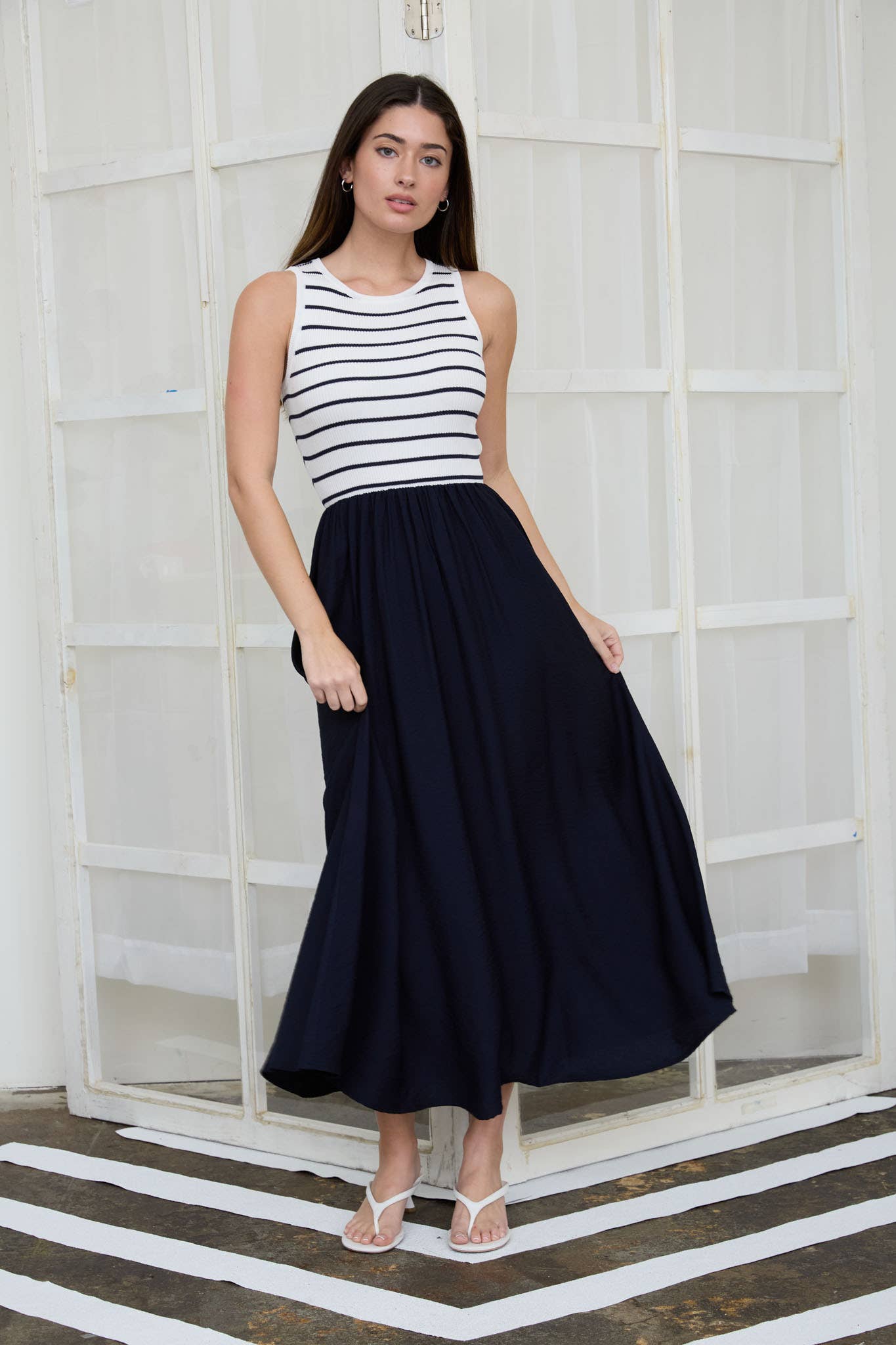 Mixed Media Midi Dress