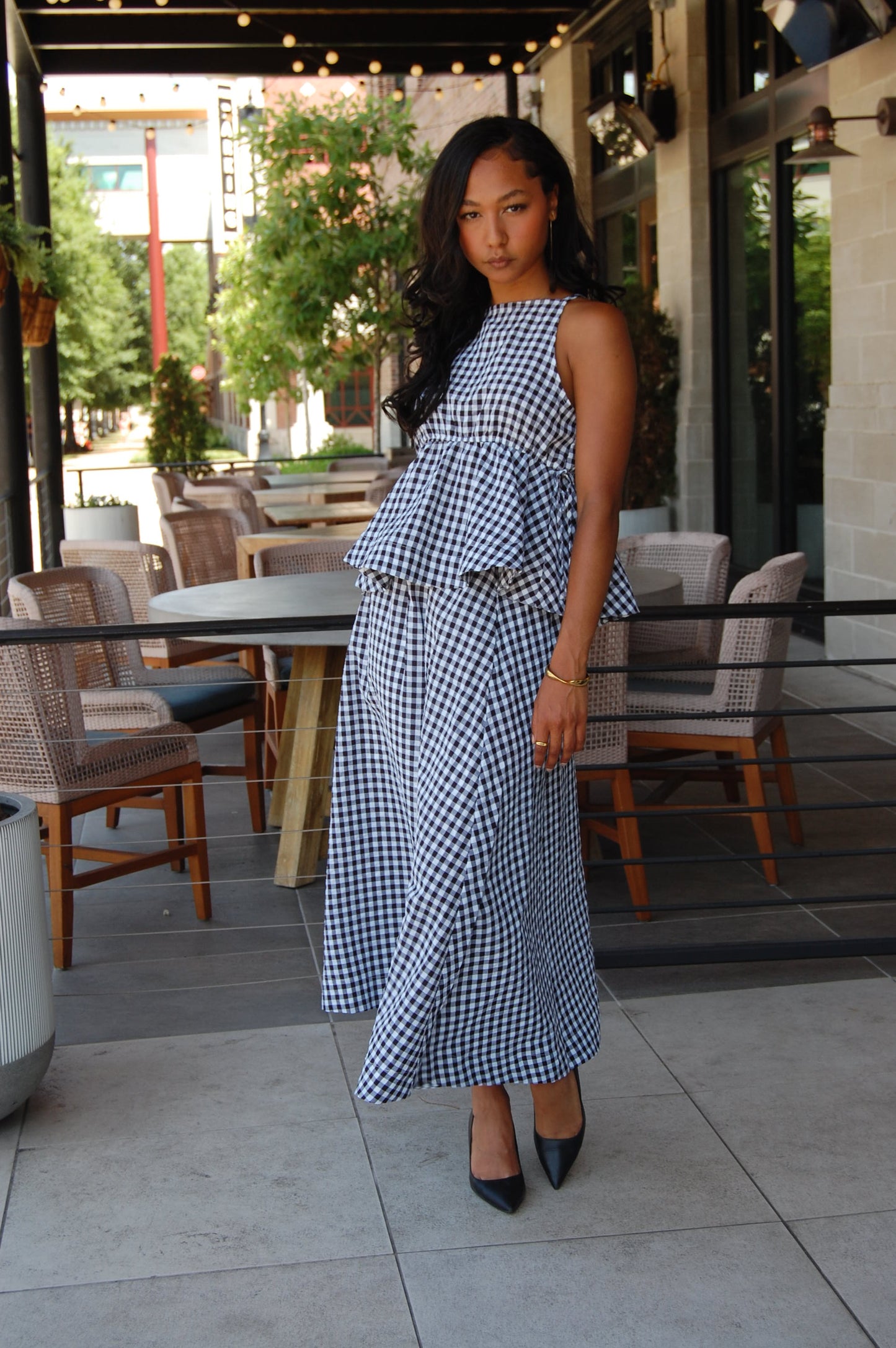 Gingham Skirt Set