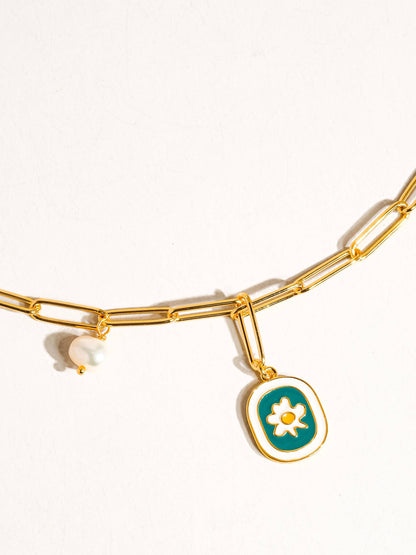Timéo 18K Gold Vintage Daisy Chain Necklace