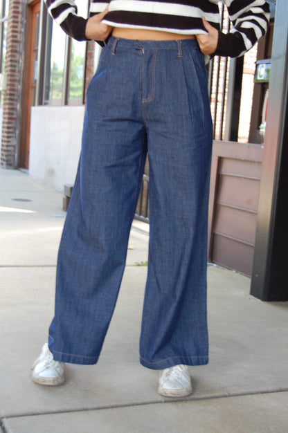 Pleated Wide Leg Pants