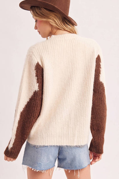Cowhide Fuzzy Cardigan