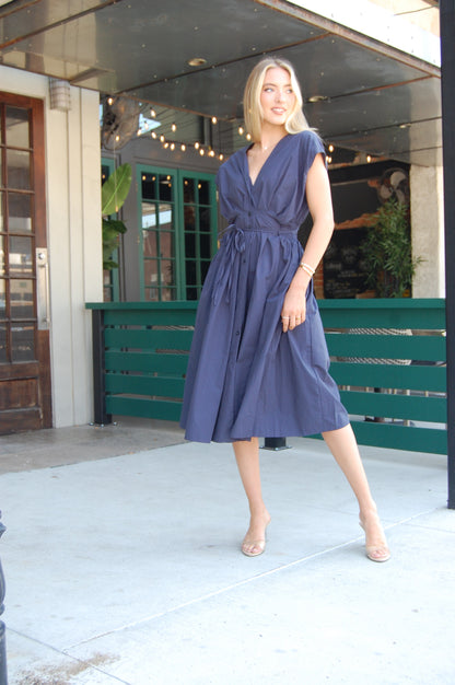 Pleated Midi Dress