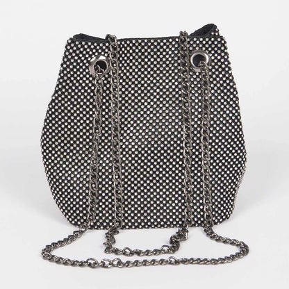 Rhinestone Bucket Chain Bag