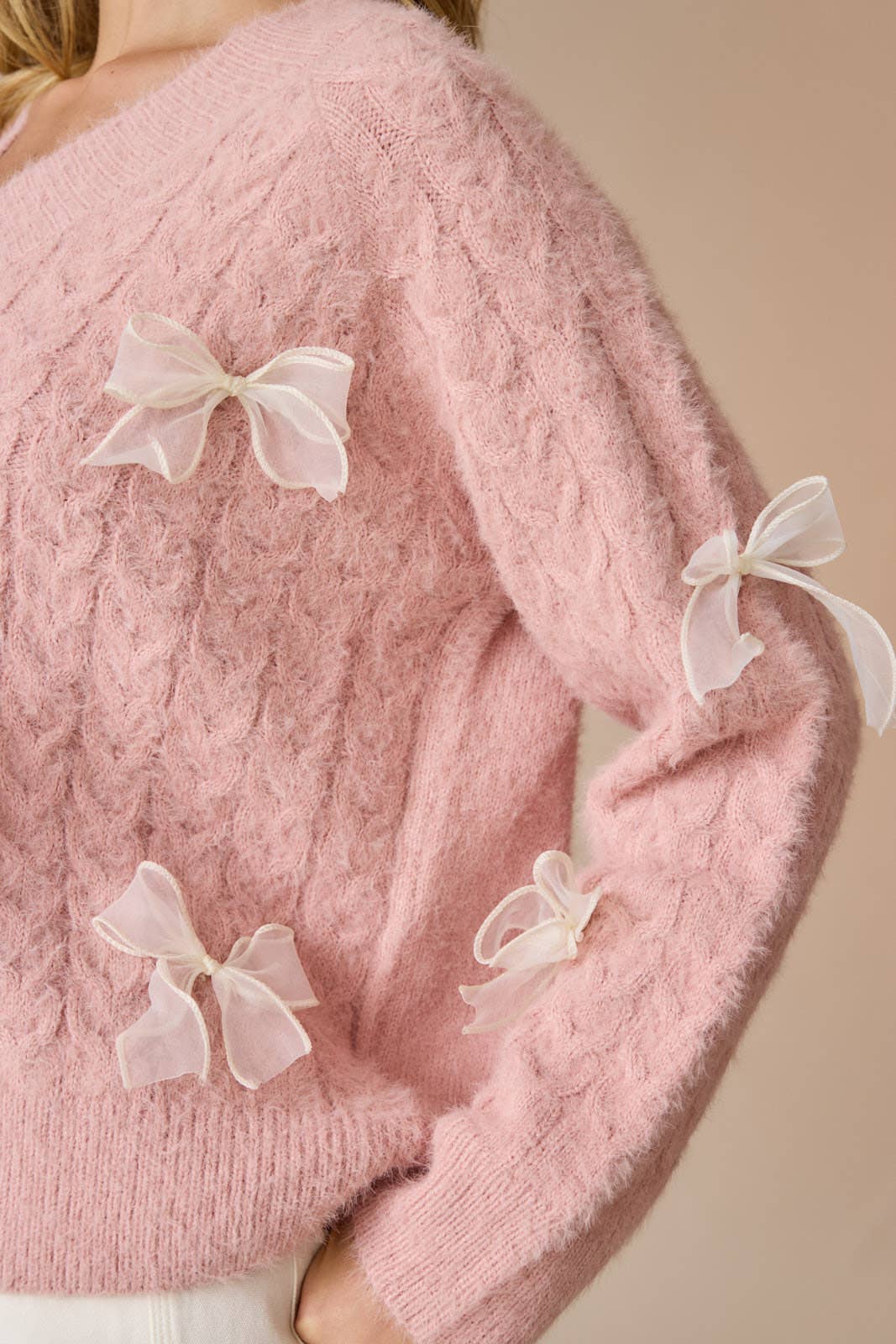 Sutton Sweater w/ Chiffon Bows