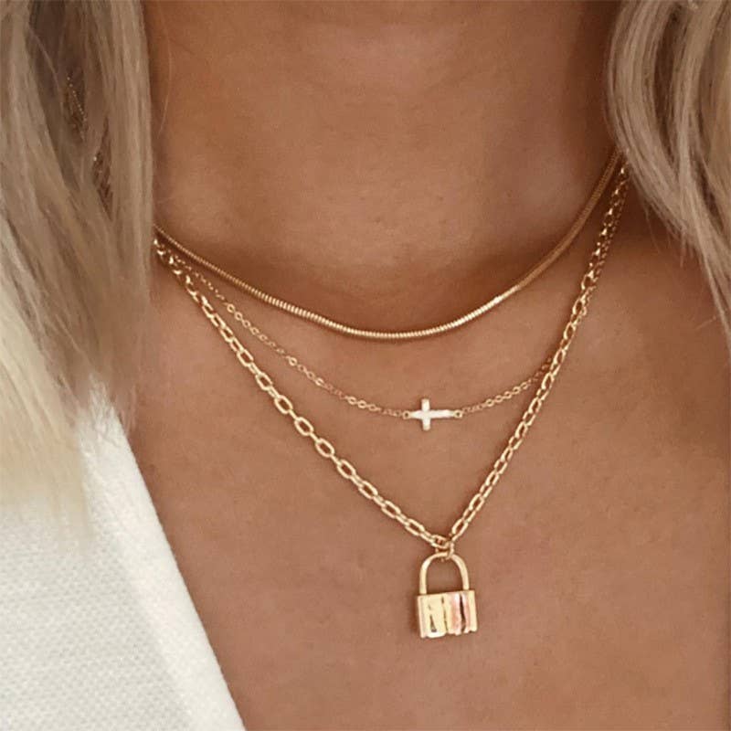 Non Tarnish Lock Necklace