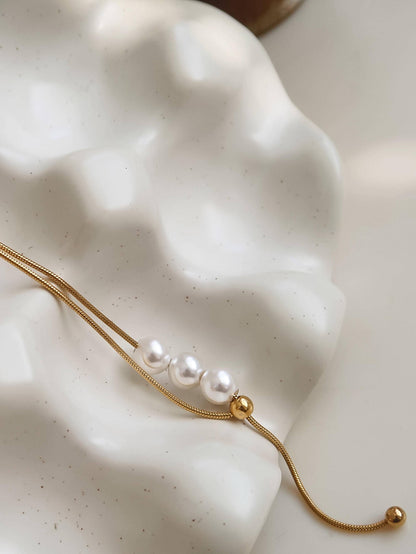 Non-Tarnish Pearl Y Drop Sweater Necklace