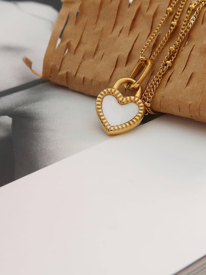 Kylie Non-Tarnish Double-Sided Heart Necklace