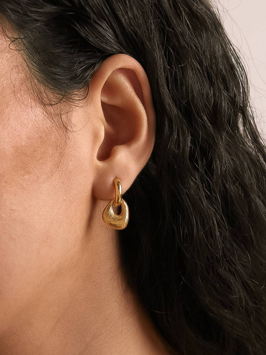 Non-Tarnish Modern Textured Earrings