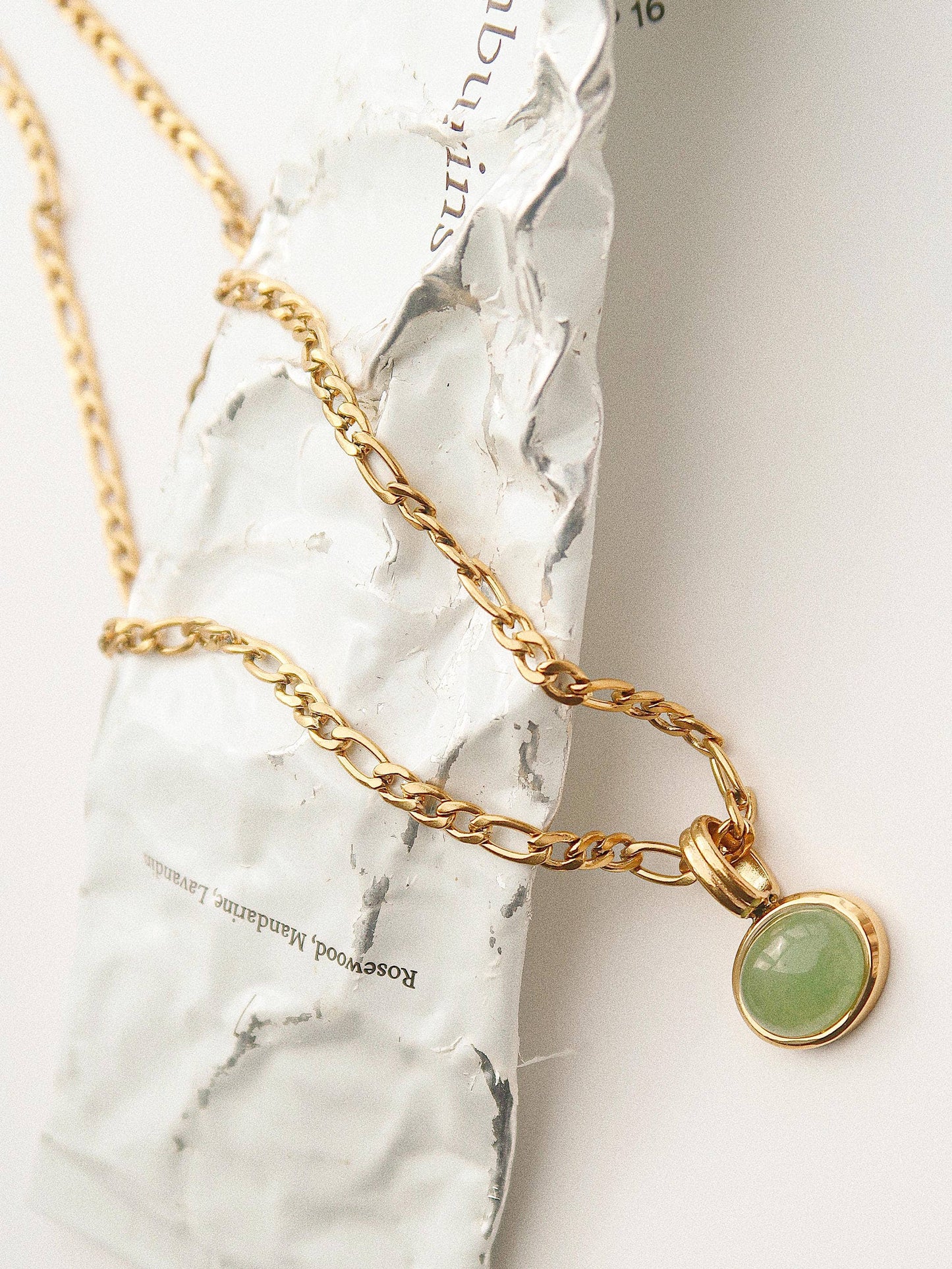 Winslow Non-Tarnish Green Stone Pendant