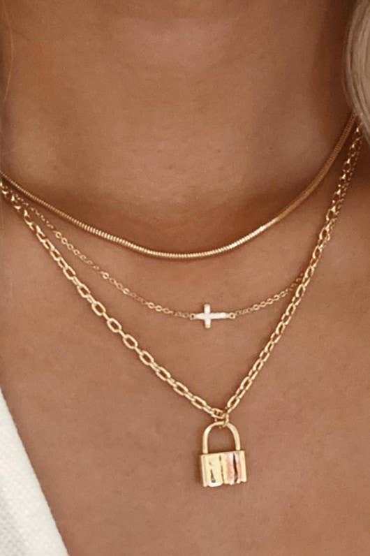 Non Tarnish Lock Necklace