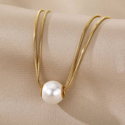Non Tarnish Pearl Pendant Necklace