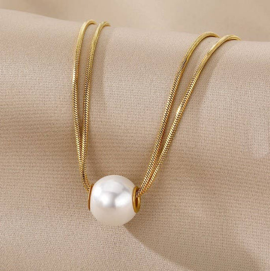 Non Tarnish Pearl Pendant Necklace