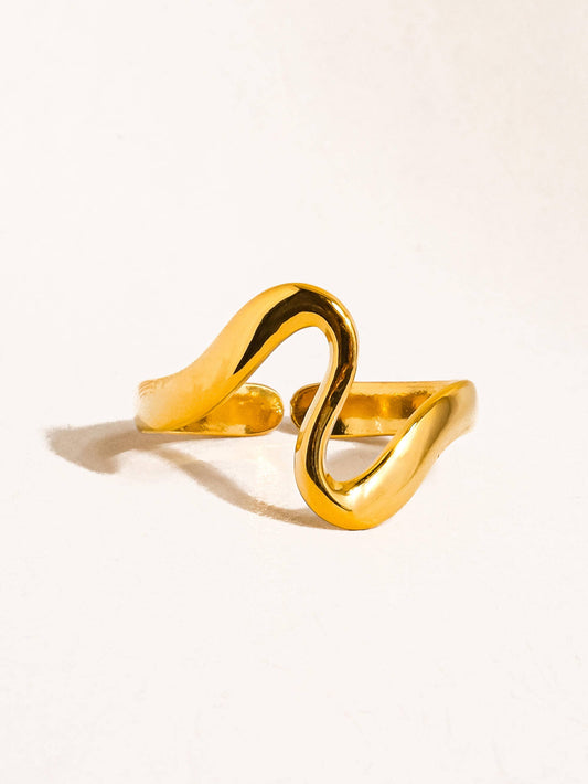 Arther 18K Gold Non-Tarnish Abstract Thin Ring