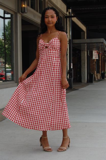 Gingham Midi Dress