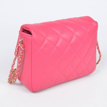 Quilted Faux Leather Flap Bag