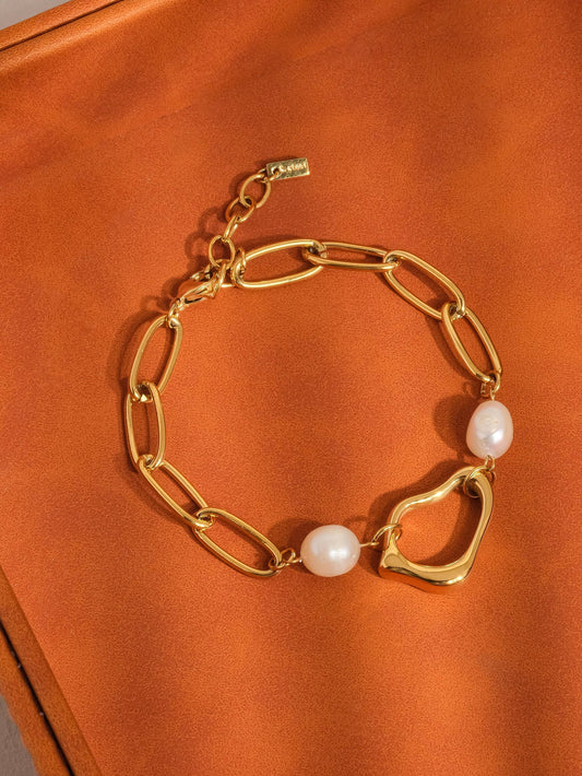 Katia 18K Non-Tarnish Classic Pearl Chain Bracelet
