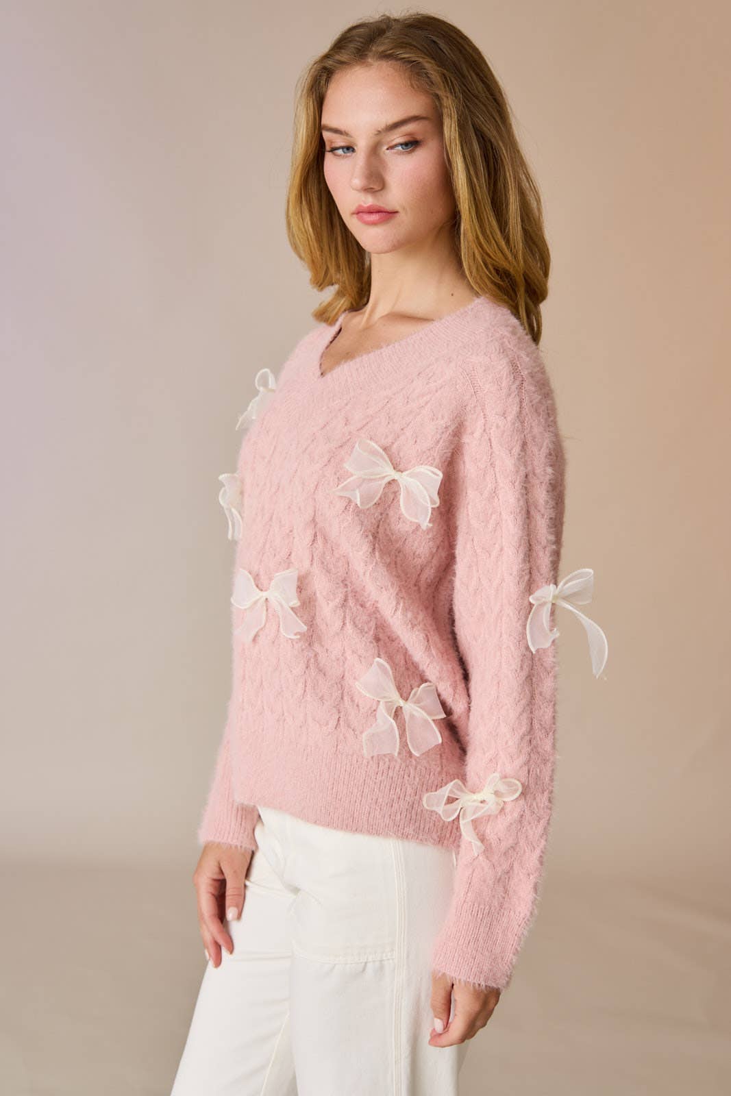 Sutton Sweater w/ Chiffon Bows