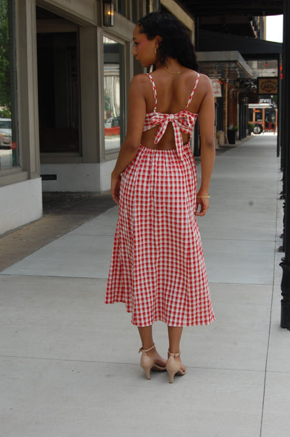 Gingham Midi Dress