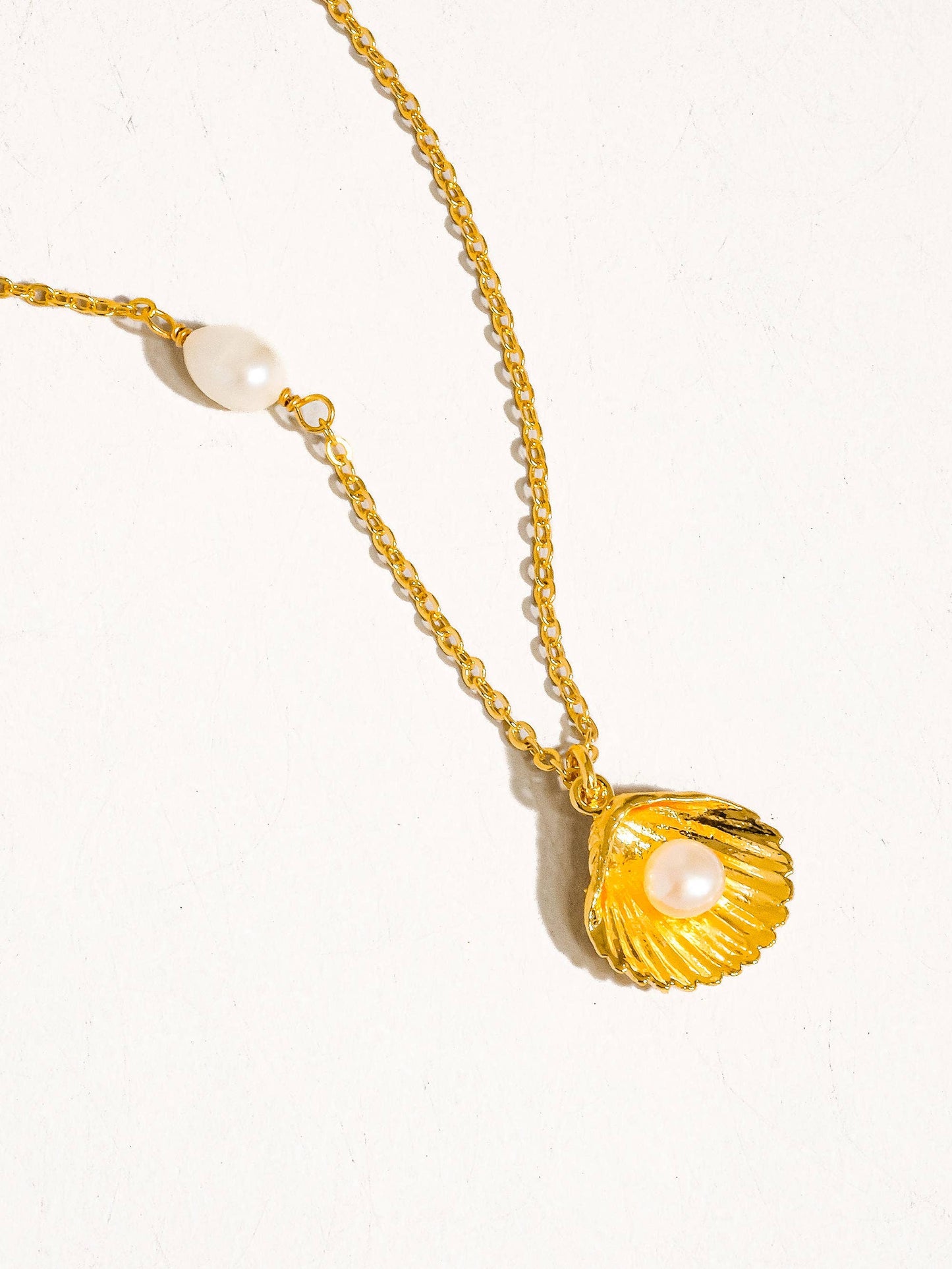 Gold Pearl Shell Necklace