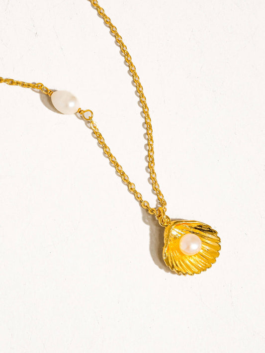 Gold Pearl Shell Necklace