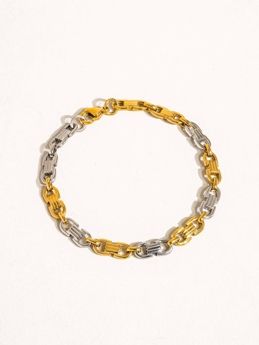 Calliope 18K Non-Tarnish Silver Gold Chain Bracelet
