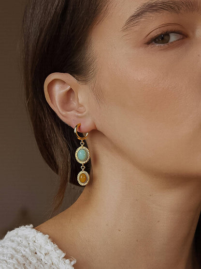 Non-Tarnish Vintage Stone Drop Earrings