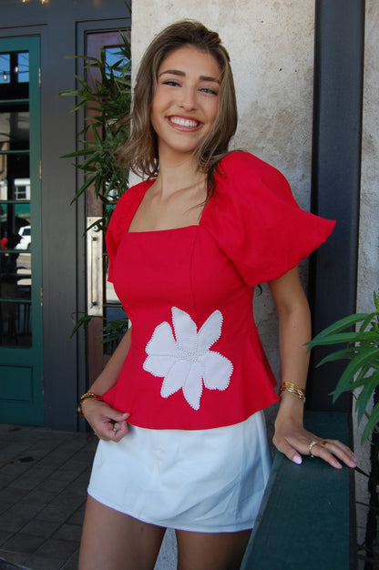 Pearl Floral Peplum Top