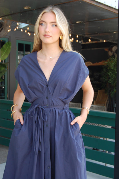 Pleated Midi Dress