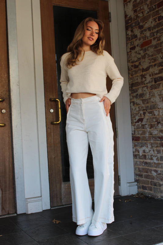 Wide Leg Denim Pants