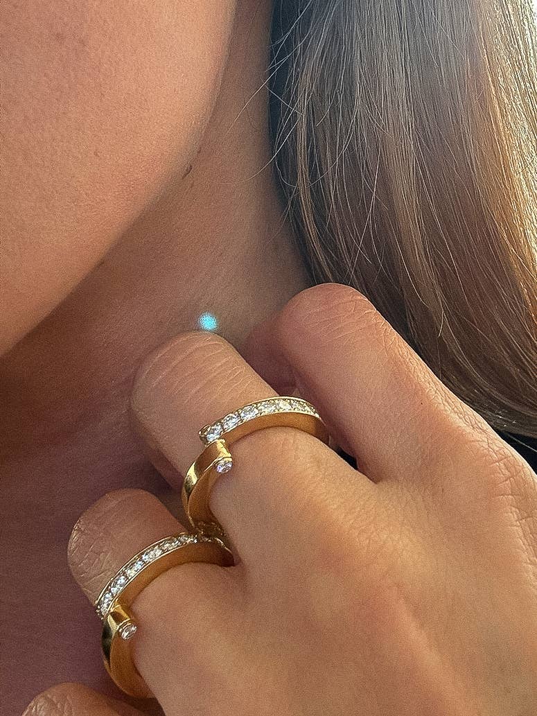 Oralia 18K Gold Non-Tarnish CZ Pave Band Ring