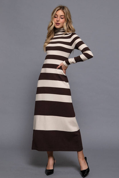 Long Sleeve Stripe Maxi Dress