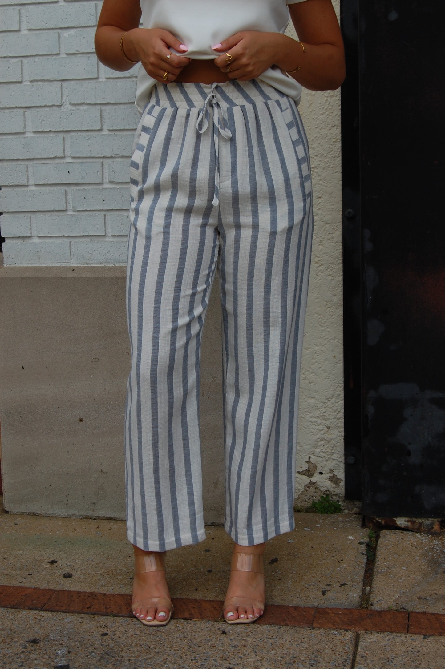 Tie Waist Stripe Pants