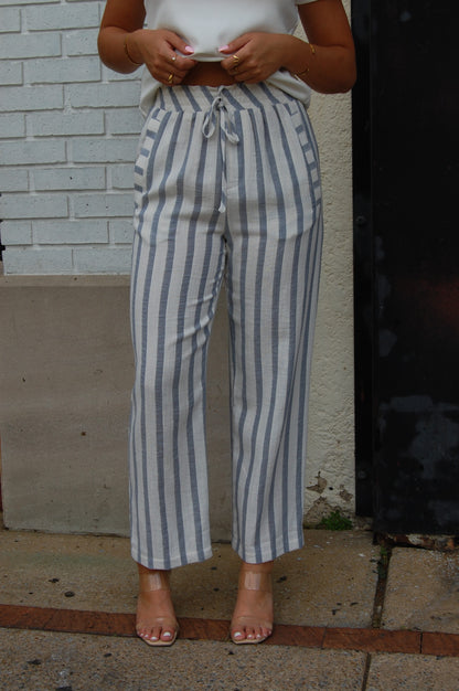 Tie Waist Stripe Pants