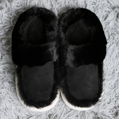 Faux Suede Fuzzy Slippers