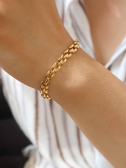Forte 18K Gold Non-Tarnish Flat Chain Bracelet