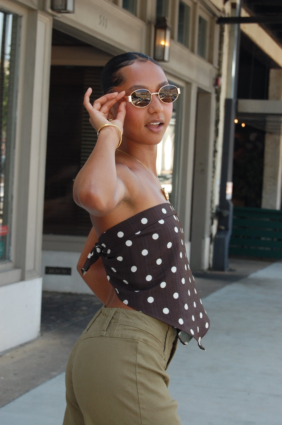 Polka Dot Scarf Top